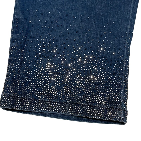 Soft Surroundings Dazzle Crop Jeans 1X Pull On Rhinestone Embellished - Picture 6 of 13